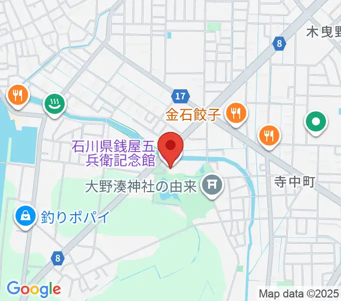 石川県銭屋五兵衛記念館の地図
