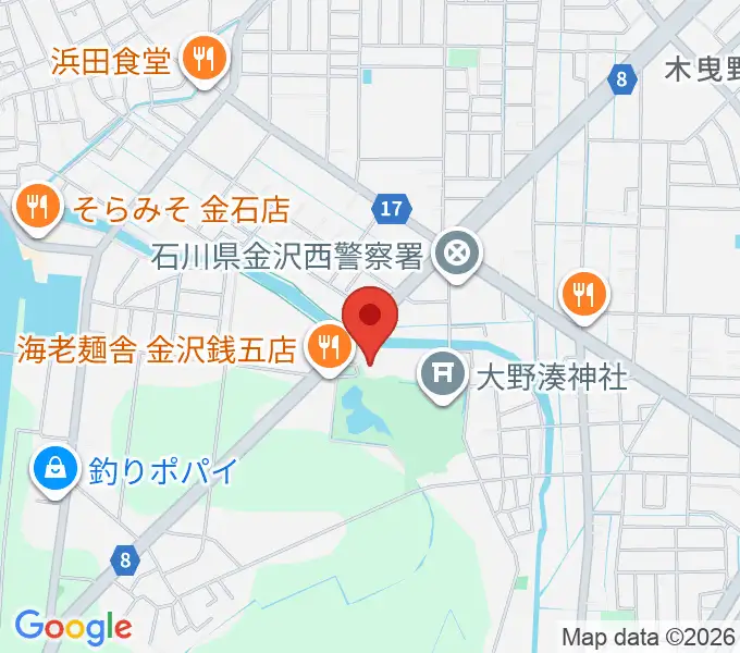 石川県銭屋五兵衛記念館の地図