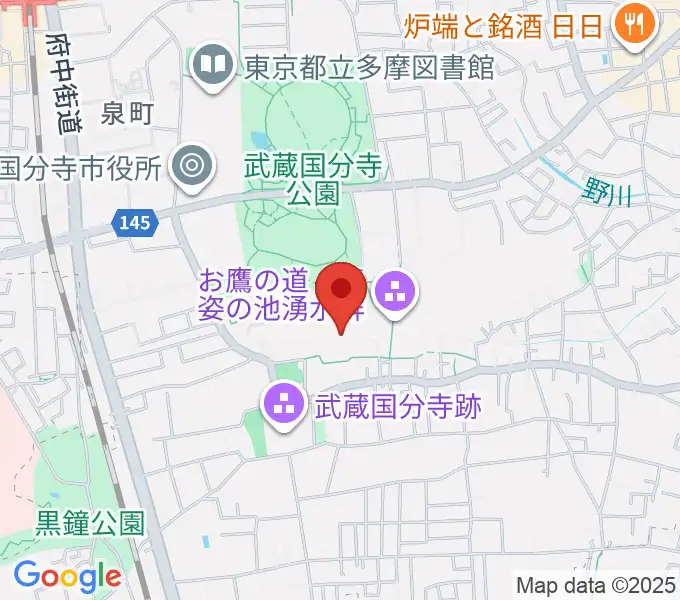 武蔵国分寺跡資料館の地図