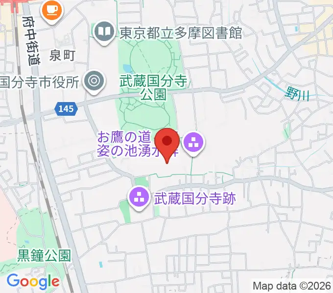 武蔵国分寺跡資料館の地図