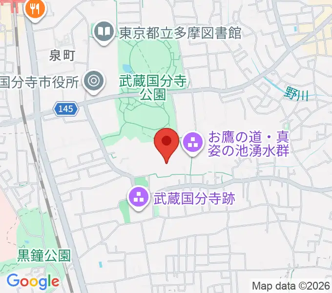 武蔵国分寺跡資料館の地図