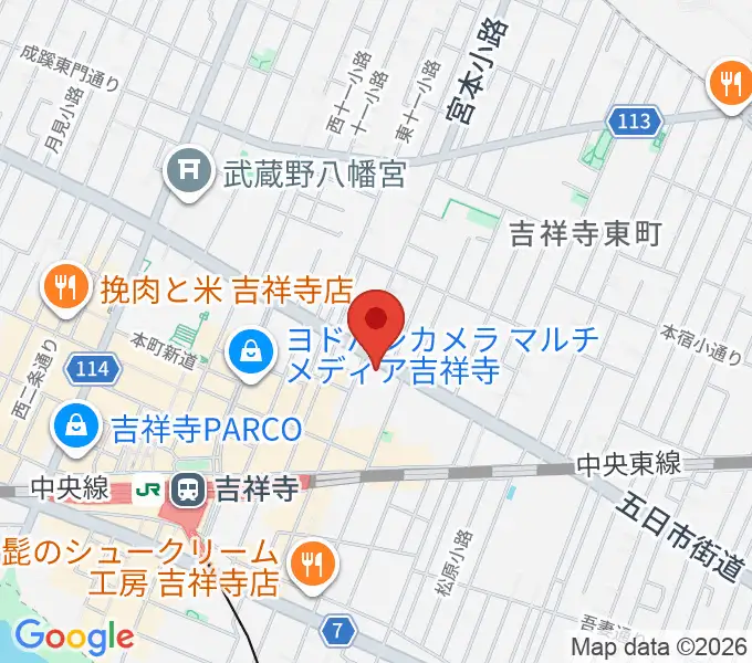 GOK SOUND吉祥寺スタジオの地図