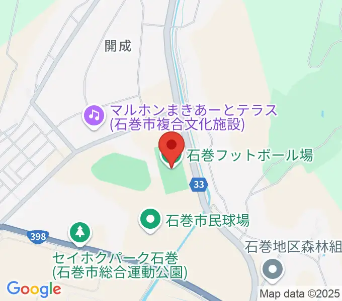 石巻フットボール場の地図