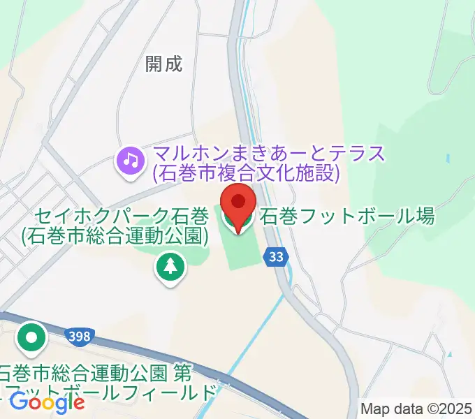 石巻フットボール場の地図