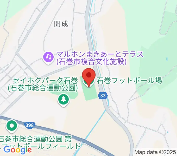 石巻フットボール場の地図