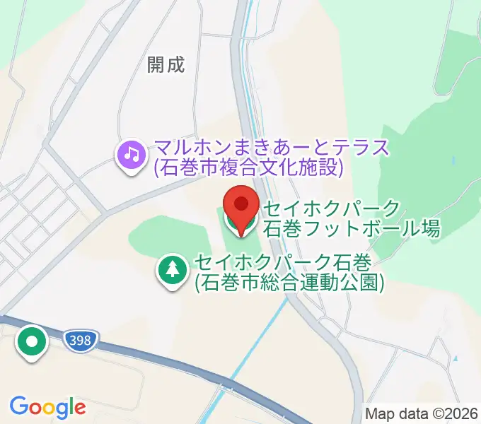 石巻フットボール場の地図