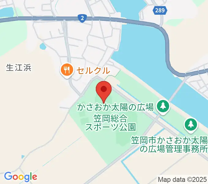 岡山県笠岡陸上競技場の地図