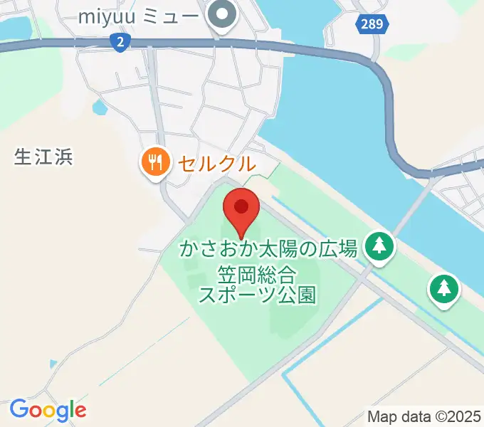 岡山県笠岡陸上競技場の地図