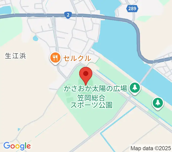 岡山県笠岡陸上競技場の地図