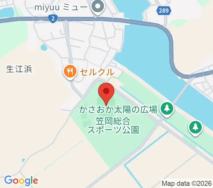 岡山県笠岡陸上競技場の地図