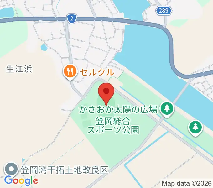 岡山県笠岡陸上競技場の地図