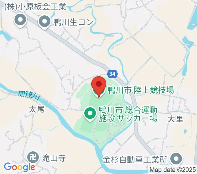 鴨川市陸上競技場の地図