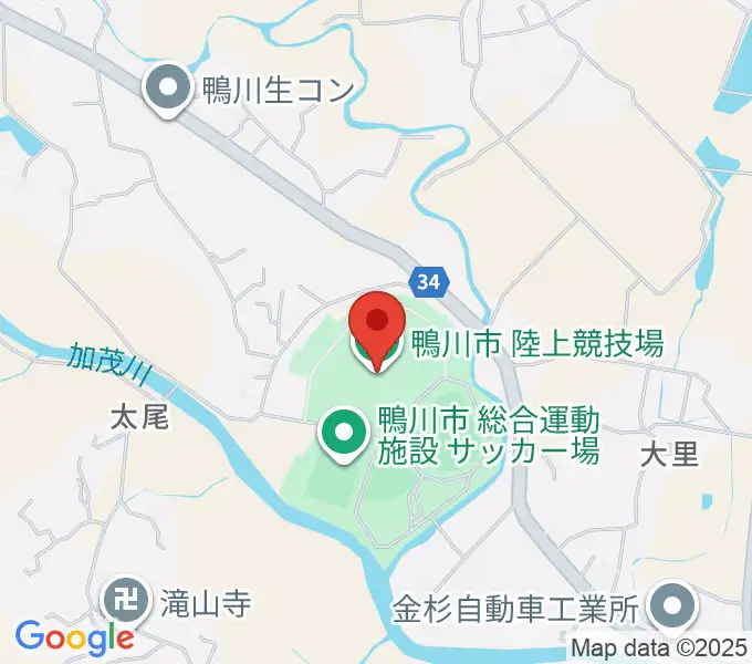 鴨川市陸上競技場の地図