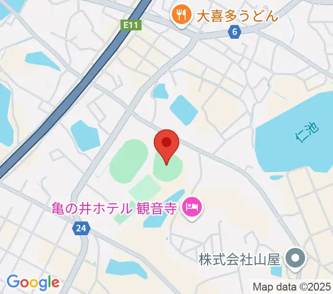 観音寺市総合運動公園野球場の地図