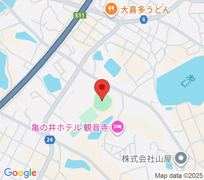 観音寺市総合運動公園野球場の地図