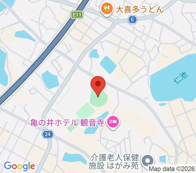 観音寺市総合運動公園野球場の地図