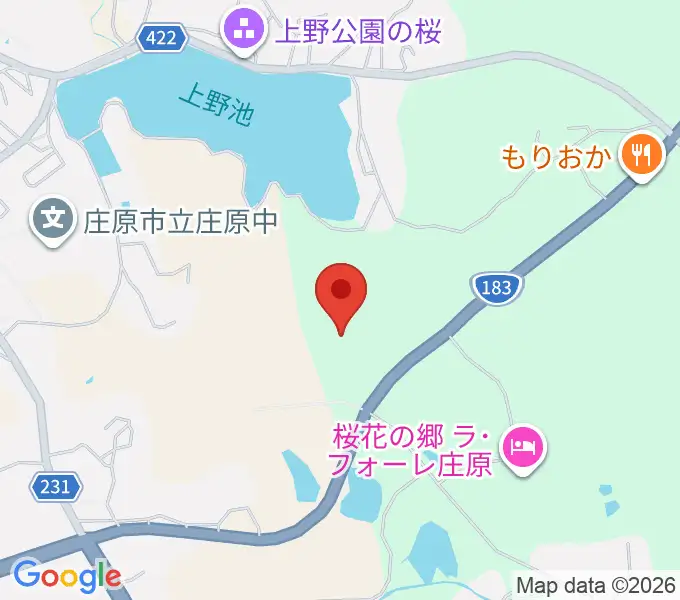 庄原市上野総合公園陸上競技場の地図
