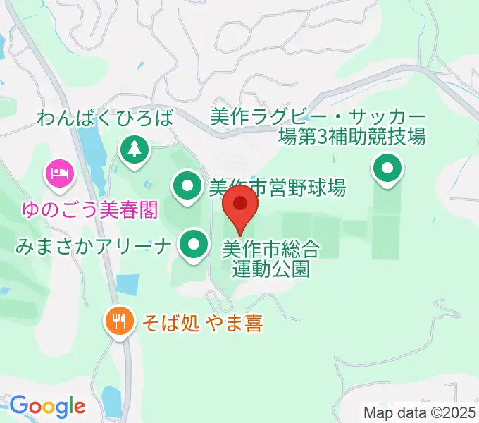 岡山県美作ラグビー・サッカー場の地図