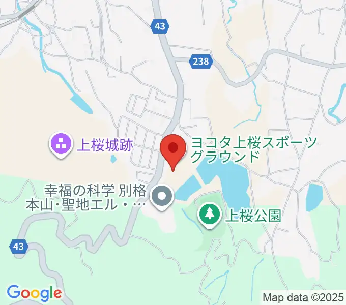 ヨコタ上桜スポーツグラウンドの地図