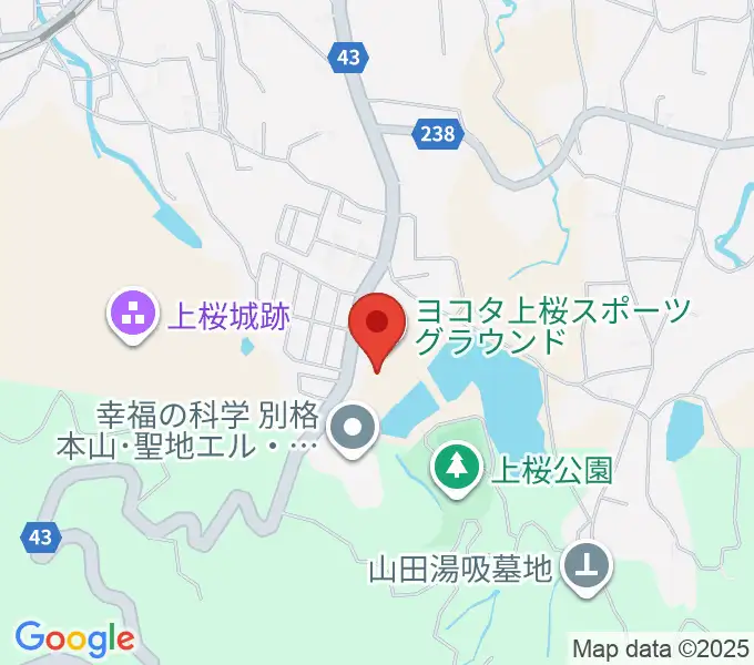 ヨコタ上桜スポーツグラウンドの地図