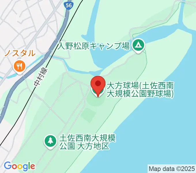 土佐西南大規模公園野球場の地図