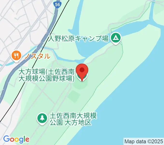 土佐西南大規模公園野球場の地図