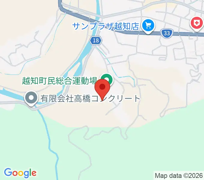 越知町民総合運動場の地図