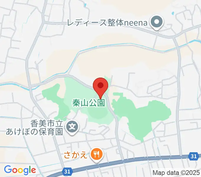 香美市秦山公園野球場の地図