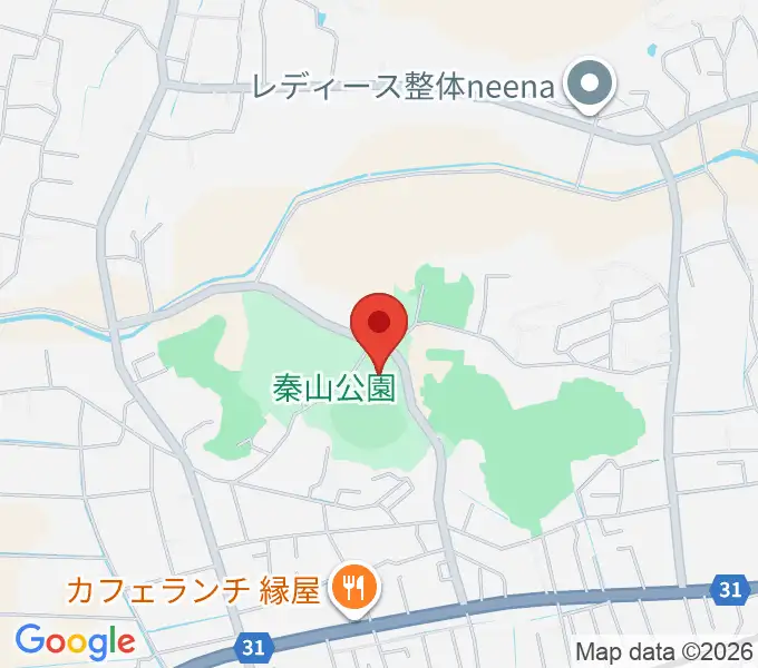 香美市秦山公園野球場の地図