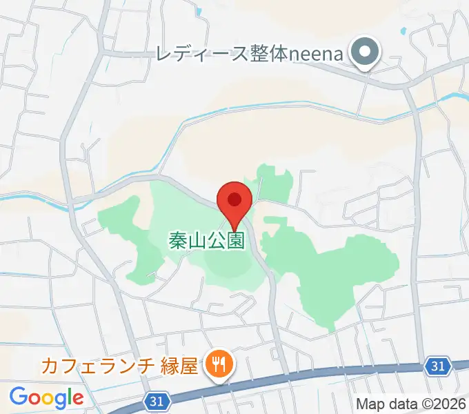 香美市秦山公園野球場の地図