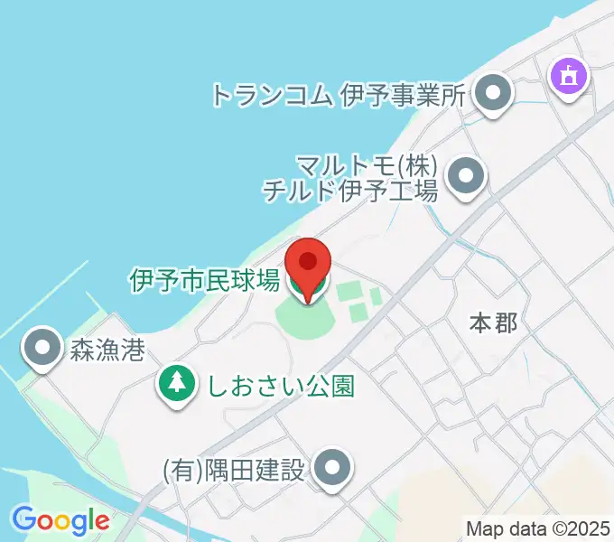 伊予市民球場の地図