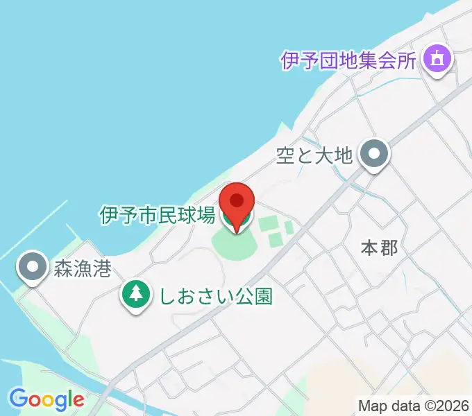 伊予市民球場の地図