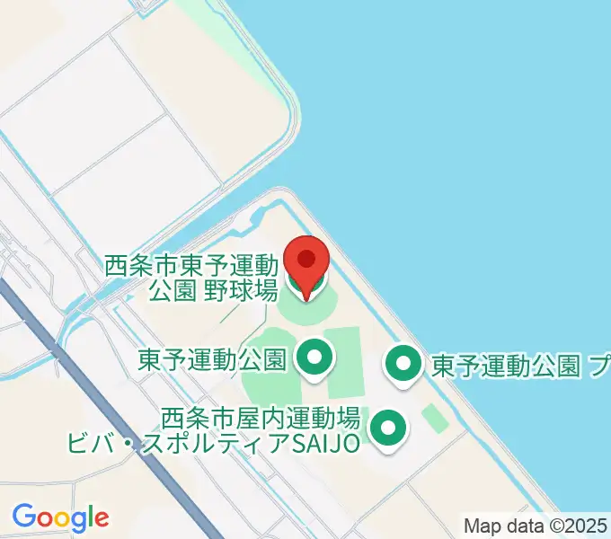 西条市東予運動公園野球場の地図