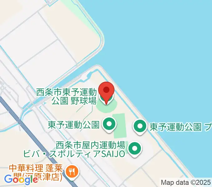 西条市東予運動公園野球場の地図