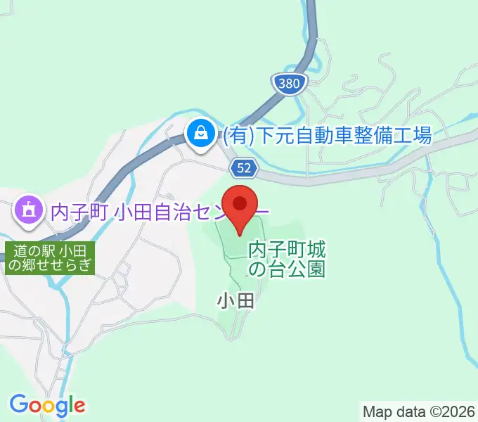 内子町城の台公園多目的広場の地図