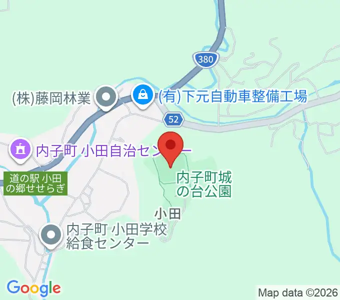 内子町城の台公園多目的広場の地図