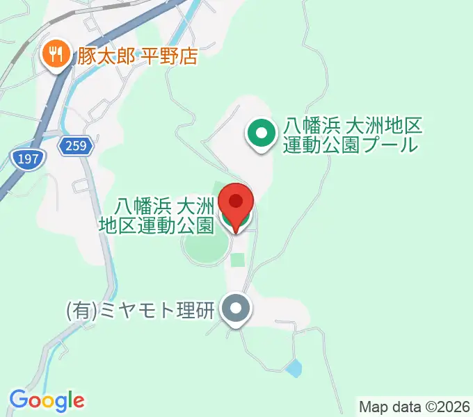 八幡浜・大洲地区運動公園野球場の地図