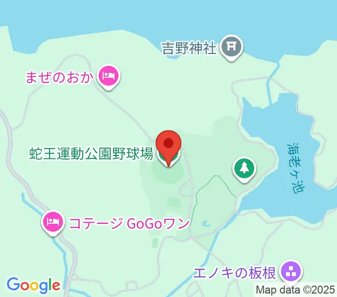 蛇王運動公園野球場の地図