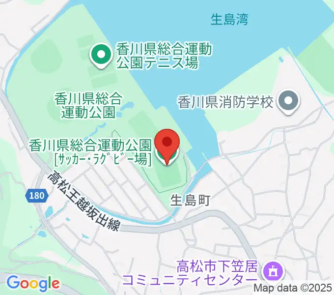香川県総合運動公園サッカー・ラグビー場の地図