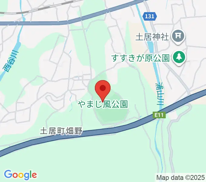 やまじ風公園多目的グラウンドの地図