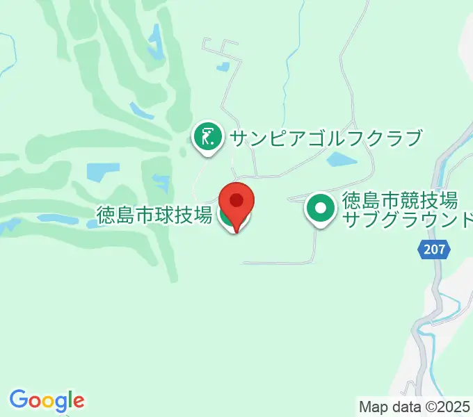 徳島市球技場の地図