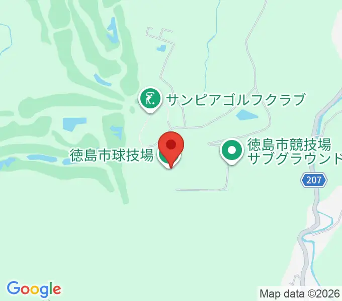徳島市球技場の地図