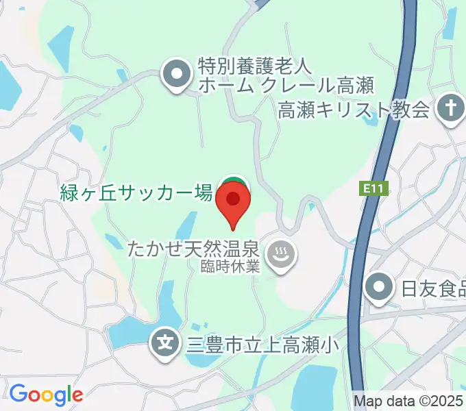 三豊市緑ヶ丘総合運動公園サッカー場の地図