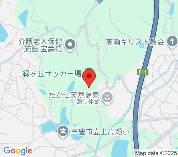 三豊市緑ヶ丘総合運動公園サッカー場の地図