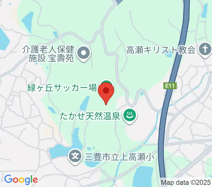 三豊市緑ヶ丘総合運動公園サッカー場の地図