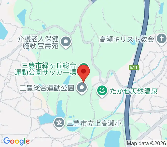 三豊市緑ヶ丘総合運動公園サッカー場の地図