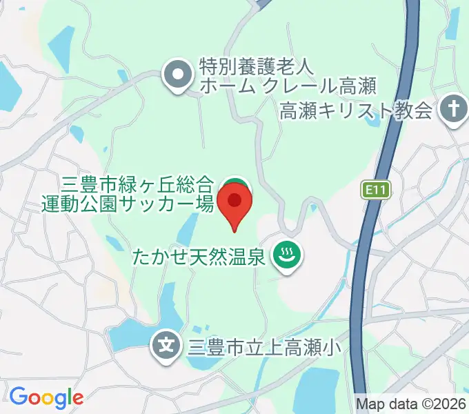 三豊市緑ヶ丘総合運動公園サッカー場の地図