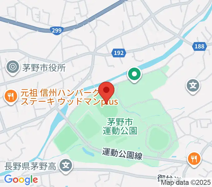 茅野市運動公園陸上競技場の地図