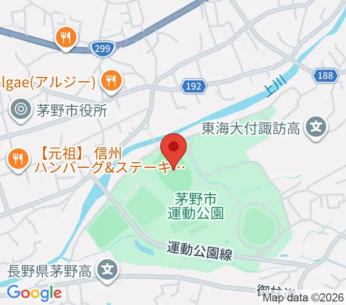 茅野市運動公園陸上競技場の地図
