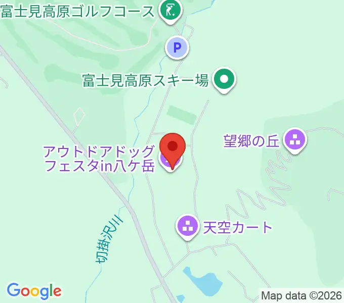 富士見高原八ヶ岳陸上競技場の地図